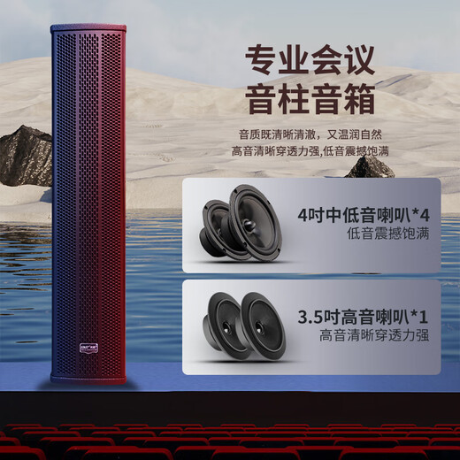 先科会议室音响设备全套装组合家庭影院KTV音乐学校培训专用系统蓝牙功放麦克风一体机壁挂音箱音柱 【两120W音柱】两话筒（推荐100-160平）