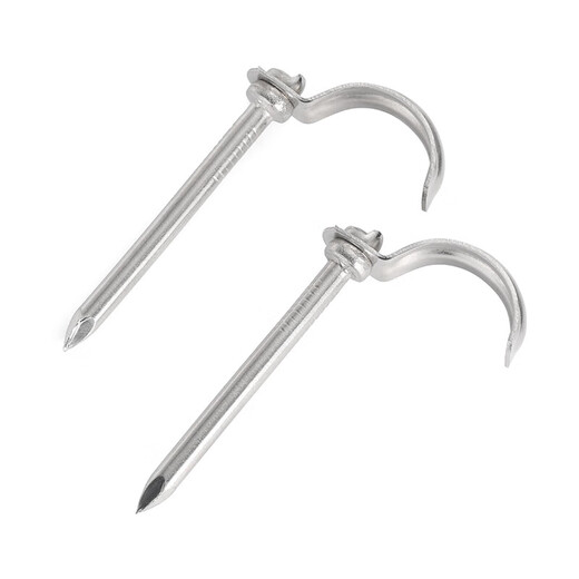 Jinggong (JINGGONG) 4/6 points/1 inch stainless steel water pipe hook hook pipe nail fixing nail PPR/PVC hot melt pipe fixing nail pipe nail stainless steel 4 points/6 points (55 long) (50 pieces) It is recommended to drill holes first