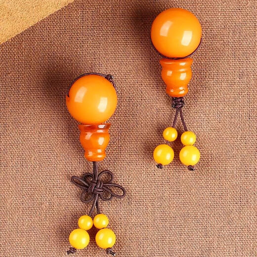 Shi Yuji Chicken Fat Yellow Beeswax Buddha Head Three-Way Bracelet Chain Buddha Bead Accessories Set Olive Core Star Moon Bodhi Accessories Diameter 12mm/set