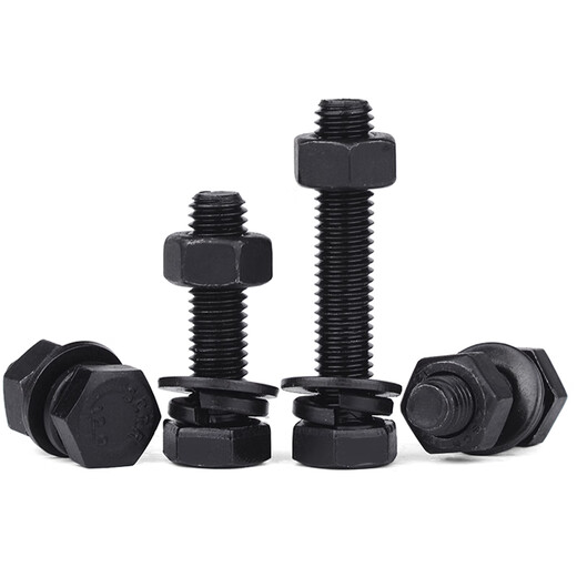 Jinggong 12.9 level extended external hexagonal screw flat nut set high strength bolts and nuts M20-M30 M30*190 (1 set) half thread