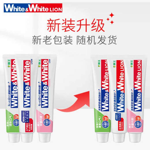 Lion King (Lion) White White White Whitening Pasta de dientes doméstica Conjunto de 120g*6 Gran tubo blanco Tono fresco Limpieza de tono fresco y eliminación de manchas