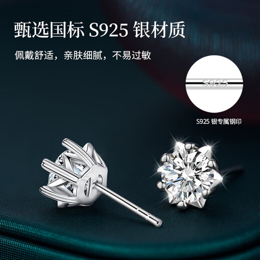 MANHE S925 Silver Moissanite Earrings Women's Earrings Women's 2025 New Earrings Wife's Birthday Gift for Girlfriends