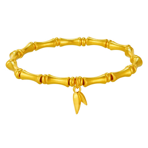 Pulsera de oro del templo Old Templo Gold Bamboo Bancel Band Pulsera Festival de cumpleaños apilado Regalos para mi novia y su esposa Bamboo Band Bracelet / Aproximadamente 3.7G