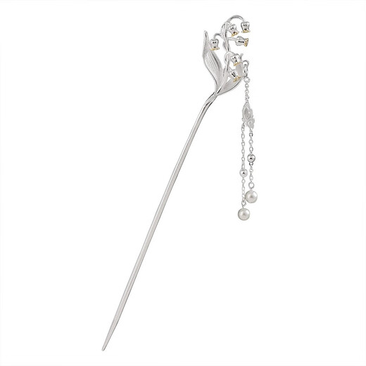 Su Shiliu hairpin for ladies, ancient style tassel hairpin, hair accessories, rocking hairpin, Chinese Valentine's Day gift for girlfriend, wife, best friend, happy lily of the valley flower hairpin