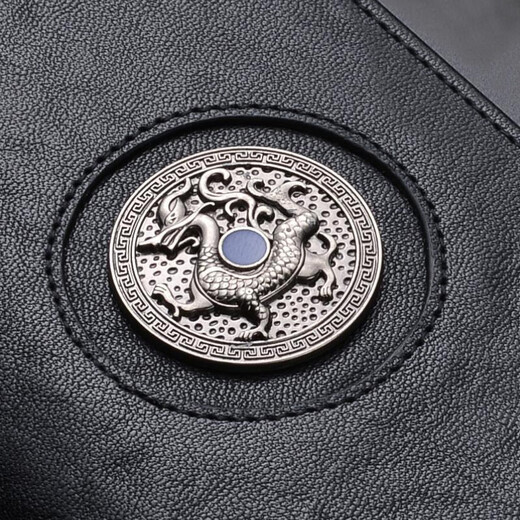 Seven Wolves men's wallet genuine leather short real cowhide wallet trendy dragon totem horizontal and vertical pure leather ticket clip soft leather black horizontal