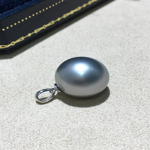 Yulong platinum gray melon seed buckle pendant single Tahitian seawater pearl necklace basic clavicle chain 12mm 10mm