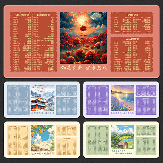 Tricolor cat mouse pad shortcut keys oversized office desk pad for boys and girls excel healing landscape notes 12415 I have to examine myself three times every day and I am not wrong 60cmx30cmx2mm