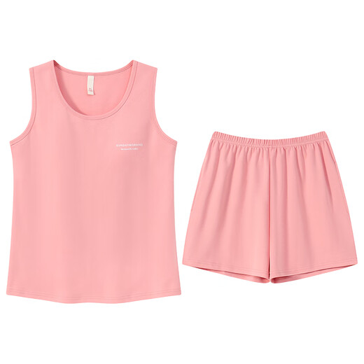 Haoye Haoye Kleidungsstil Summer Breast Pad Frauenpyjamas enge Baumwoll -Hosenträger Weste Shorts süßer Hauskleidung kann außerhalb von W6169 (mit Brustpolster) M getragen werden