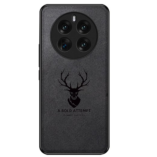 Skin Feel Realme GT5PRO Case de teléfono móvil RMX3888 Silicona Anti-Fall Patrón de tela de tapa completa Ligera de sudor de sudor Luxury Fashion Case Realme Gt5Pro [Ciervo de patrón de tela] + película de hidrogel