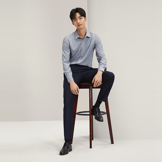 Qipai rhino pleat men's trousers spring and autumn business formal attire including wool men's straight trousers