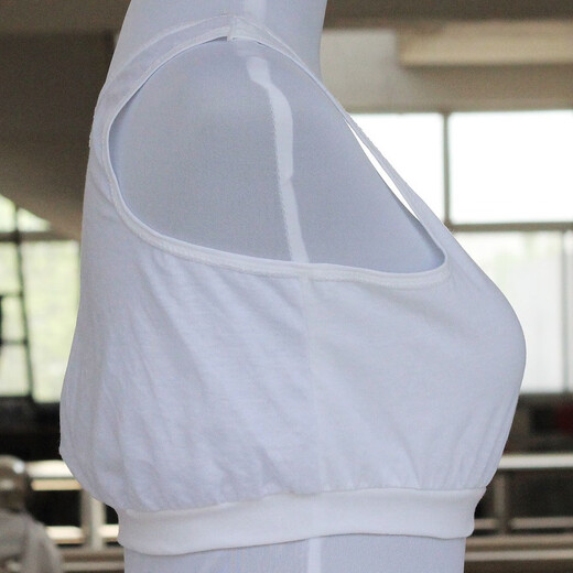 Shengfangyuan middle-aged and elderly women's cotton bra, cotton vest style bra without rims, women's Velcro vest, women's summer sling, white 2 pieces, one size fits all, underbust 2.1-3 feet