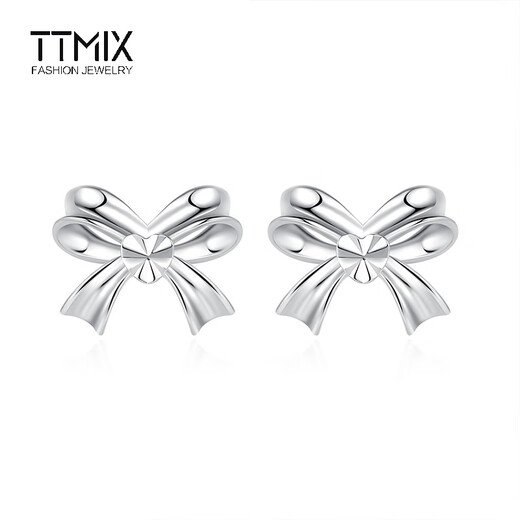 TTMIX platinum earrings for women pt950 platinum love bow earrings for pierced ears as a gift for girlfriend earrings 2.3-2.5g