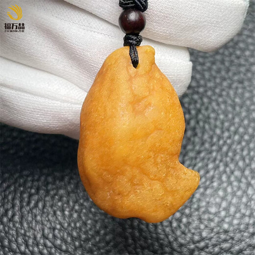 Fuwanzhe Natural Beeswax Raw Stone Pendant Baltic Sea Raw Mineral Amber Fish-shaped Sea Float Pendant 10.15g