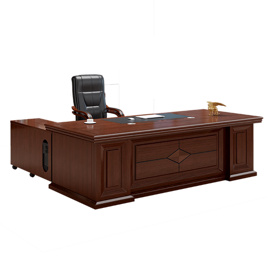 Rulan boss desk office desk and chair combination simple modern high-end office executive desk executive desk president desk single table + long deputy cabinet 1.6 meters