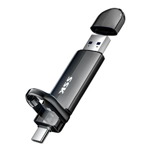 SSK飚王 移动固态U盘type-c双接口手机电脑两用USB3.2高速大容量迷你办公SSD优盘 【1050MB/s】双头固态U盘 SD311pro 2TB