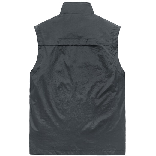JP Men's Vest Multi-Pocket Working Photography Fishing Quick Dry Casual Vest 718 Gray XL (suitable for 140 Jin [Jin equals 0.5 kg]-155 Jin [Jin equals 0.5 kg])