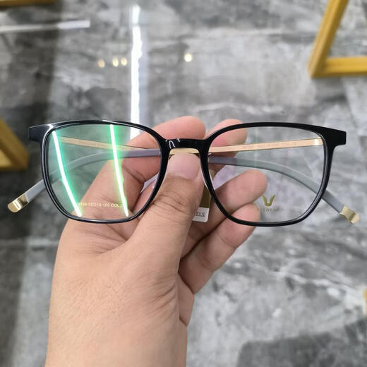 Micropa V Brand Square Cadre de grande taille Cadre de mode Myopie Miroir Ultramight grande taille Glasse pour hommes Femmes V9759 V9759 Black Gold