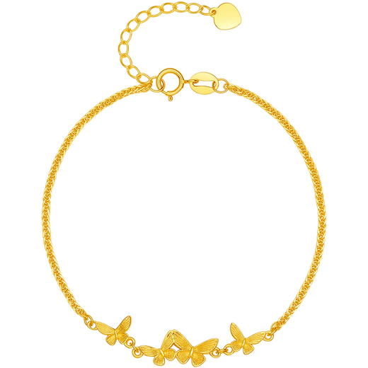 Saturday blessing 18K gold bracelet butterfly color gold bracelet birthday gift for women C0713577 16+3cm