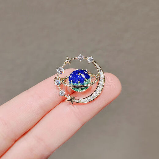 VAN OCEAN ANNORA Planet Universe Brooch Men and Women Couple Pin Collar Pin Cardigan Suit Jacket Four-pointed Star Cross Star A1421-1 Cross Ring Star A22-207