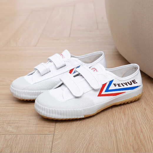 Dabowen martial arts track and field shoes, men's and women's gymnastics canvas shoes, students' physical examination training white shoes, Velcro soft soles, non-slip Dabo 31
