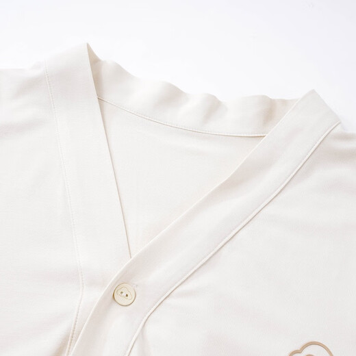 Fenton pajamas Fan Chengcheng's same style Star's same style V-neck long-sleeved cardigan antibacterial home wear set Elegant Brown-Men's XL