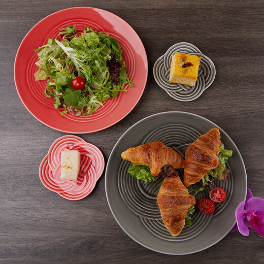 Original imported Japanese Mino boiled water to attract Japanese knots and ceramic tableware desserts and desserts plates for household small plates 13053-12801 Small plate white 4.21 inches