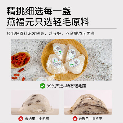 Yan Fuyuan Bird's Nest Trockenschale Verfolgung Der Ursprung importierte trockene Vogelnest Indonesien 5A Vogel Nest 50G Ernährungsgeschenk für schwangere Frauen und Einschränkungen ältere Menschen
