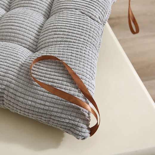 Yingzhuer thickened cushion office four seasons student classroom female stool floor mat butt cushion strap sedentary chair cushion corduroy square carbon gray 40*40cm