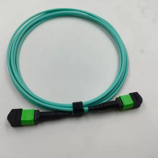 超博通MPO-MPO光纤跳线母头多模8芯12芯16芯24芯 OM3/OM4/OM5集束B极性兼容MTP 40G/100G/200G/400G 16芯MPO-MPO多模OM4/400G跳线 10米