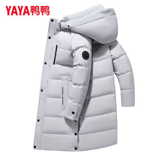 YAYA down jacket men's mid-length 2024 new middle-aged and elderly thickened warm dad winter jacket LC black 180/96A (XL)