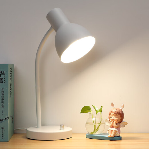 Potong Boss Desk Lamp Table Lamp Study Desk Dormitory Plug-in Student Children Desktop Metal Jane White Metal Desk Lamp + No Strobe LED 7 Watts Others