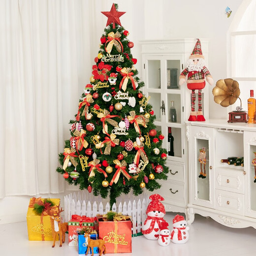 Xinxin Jingyi Christmas tree Christmas decorations encrypted luxury home shopping mall door safety tree lantern light tree 1.5m