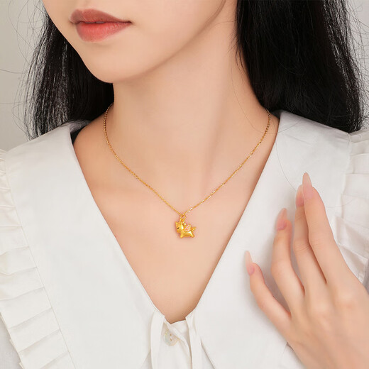 Chow Tai Sang Gold Pendant Women's Pure Gold Unicorn Pendant with Necklace 3D Hard Gold Birthday Gift for Girlfriend Pure Gold Unicorn Pendant (Free Silver Chain) 1.00g