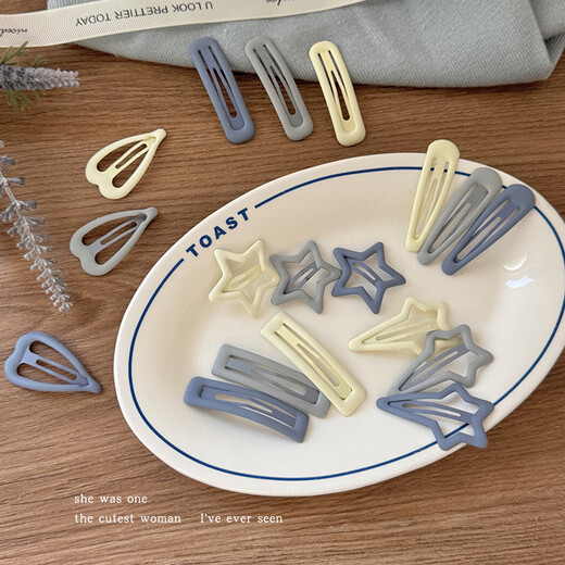 Morning Star Korean light color star bangs side clip women's new forehead hair clip water drop bb clip cute headdress hair accessories star clip 3 pack recommended