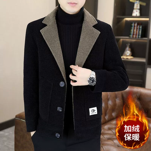 Jeep Spirit Jeep kurze Baumwolle verdickte Wollmantel Herren Winter Jugend Kleidung koreanischer Stil Trendy Slim Tweed Jacke 9811 Khaki M.