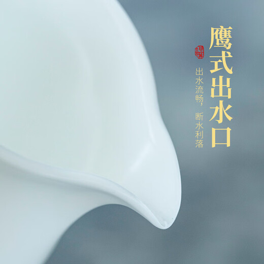 Yuquan Longmen Bingzhong Jade Porcelain Bisque-fired White Porcelain Fair Cup White Porcelain Tea Seaweed Handle Anti-scalding Kung Fu Tea Set Ceramic Tea Distributor Bingzhong Jade Porcelain Bisque-fired Handle Fair Cup (about 250ml)