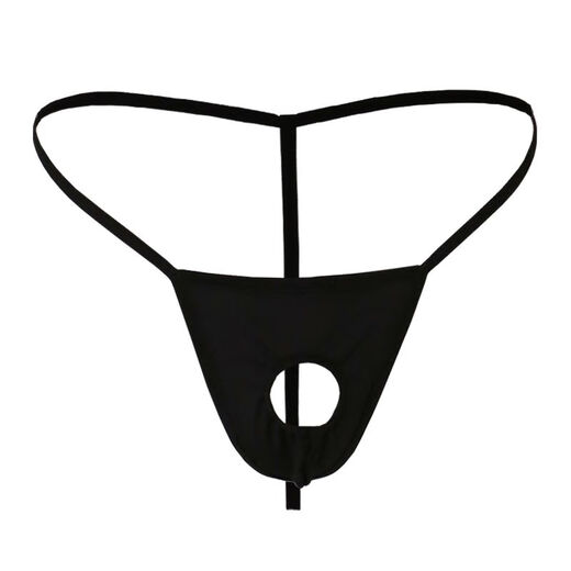 Men's underwear, sexy thong with JJ penis exposed in the middle, free of charge for gay men, gold, 1 piece, one size fits all, 160Jin, Jin is equal to 0.5kg, within