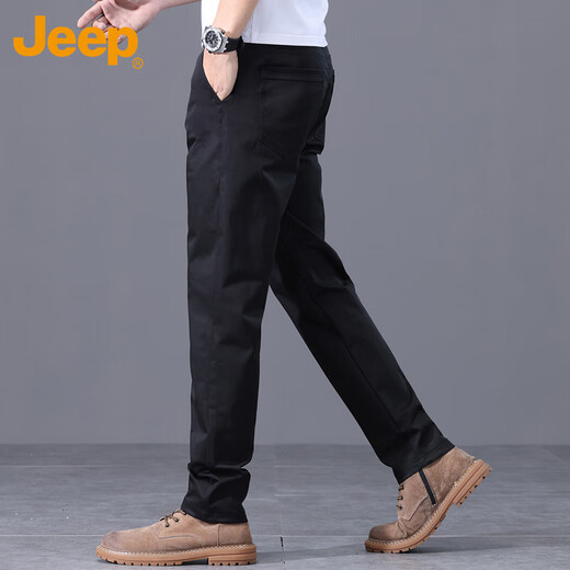 Jeep (Jeep) Pantalones casuales para hombres Pantalones sueltos de negocios de verano para hombres Pantalones de hombres versátiles de moda Black 33