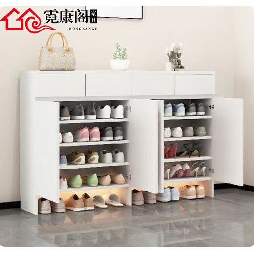 2025 New Light Luxury Home Shoe Cabinet Home Large Capacity Door Wall Simple Storage Entrance Living Room Storage Cabinet Length 80 Width 35 Inner Depth 30 Package Installation