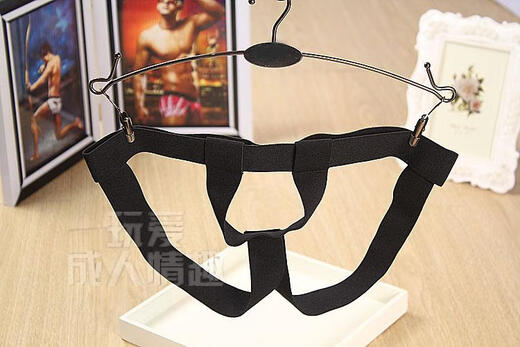 Men's sexy underwear for gay men with rings and rings, double thongs, open crotch, butt lift, exposed penis, PP, black front rings, single size, L size 2 points 62 points 9 feet