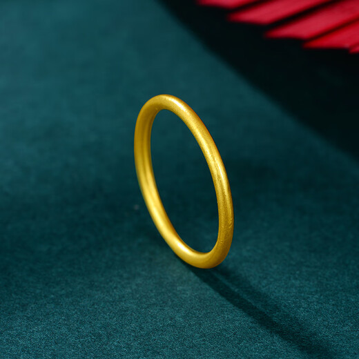 Xifumen simple plain ring gold ring ancient method strip ring women's pure gold 999 frosted solid ring couple ring for girlfriend 12# 1g, ancient method ring - if the gold is heavy, return the less and make up