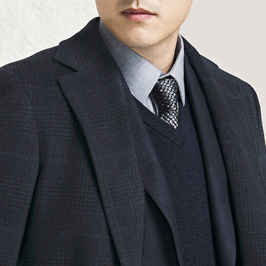 YOUNGOR Coat Men's Business Coat Wool Fabric Smooth Soft Fashion Warm Shopping Mall Same Model Navy L 175/96A