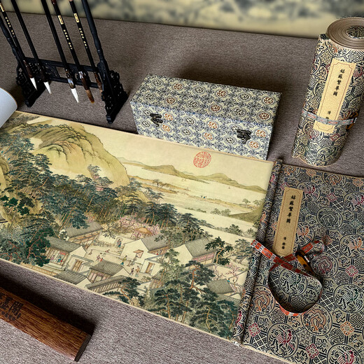 静阁隆江苏特色礼品姑苏繁华图长卷原版高清复制风景国画装饰画墙画做旧 【画芯】原大尺寸：36*1283cm 防水绢布（推荐）