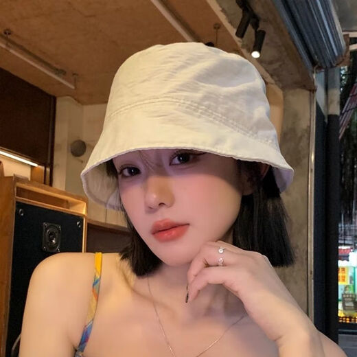 锡曼尘遮阳帽日系渔夫帽百搭夏季薄款显脸防晒遮阳太阳帽水桶盆帽帽子 卡其色