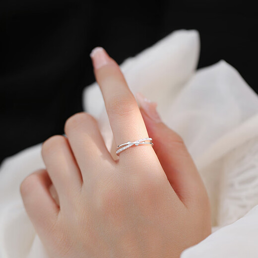 YaoYiZun Zhiya sterling silver ring women's index finger single ring light luxury niche high-end gift for wife birthday gift for girlfriend S925 sterling silver ring opening adjustable