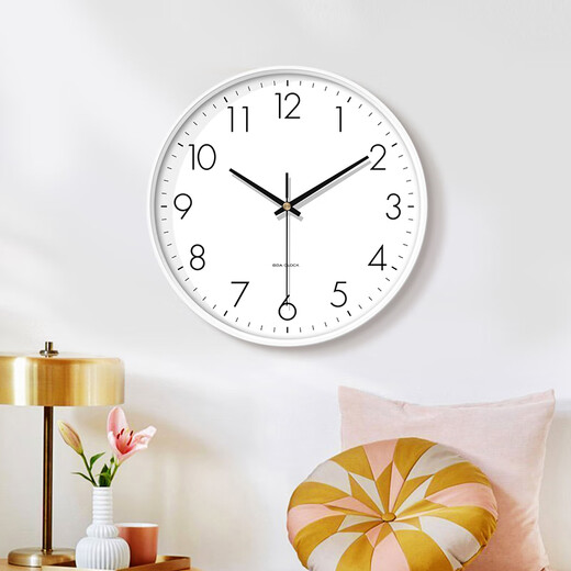 BBA wall clock living room simple clock wall hanging fashion home bedroom living room clock hanging watch quartz 26cm white