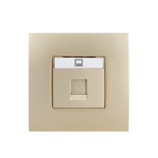 ABB开关插座面板钢架由艺珍珠金一开二开带灯开线三孔16A家用套餐 一开双控带线AU13553-PG