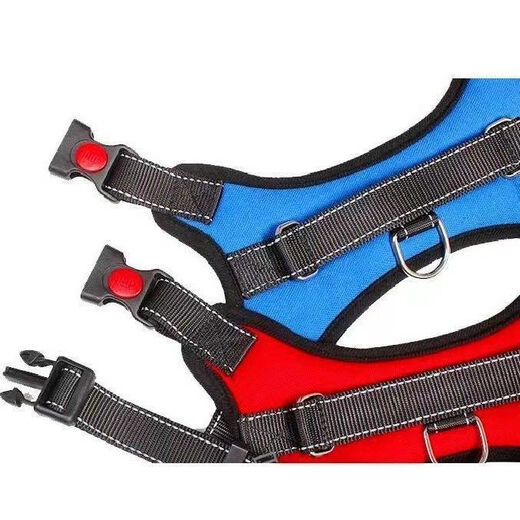 PPO Dog Rope Leash Samoyed Golden Retriever Labrador Collar Dog Chain Medium Large Dog Golden Retriever Dog Walking Rope Single Chest Back Red Black M Code - Recommended 18-35 Jin Jin equals 0.5 kg Use