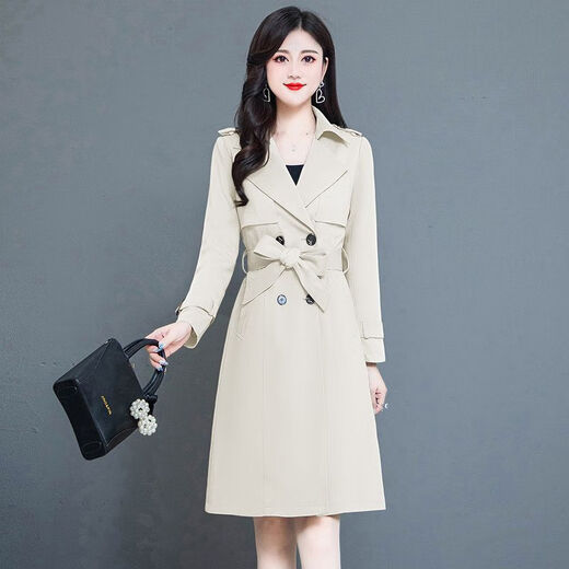 Pierre Cardin high-end windbreaker women's mid-length 2025 spring and autumn new spring Korean version slimming popular coat jacket brick red L recommended 85-105Jin Jin equals 0.5 kg