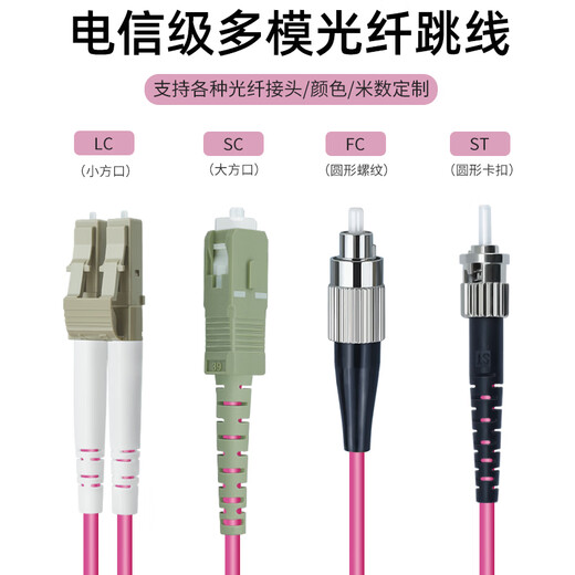 优普连 OM4万兆多模光纤跳线LC-LC 工程电信级双芯lc尾纤 25G交换机光纤模块连接线光钎线 OM4多模双芯LC-SC 1米